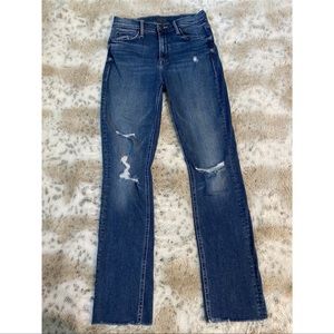 Mother Mid-Rise Dazzler Ankle Fray Jean